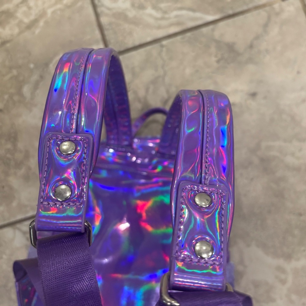 Disney Loungefly Little Mermaid Ariel Purple Sequin Holographic Mini Backpack - Picture 10 of 16